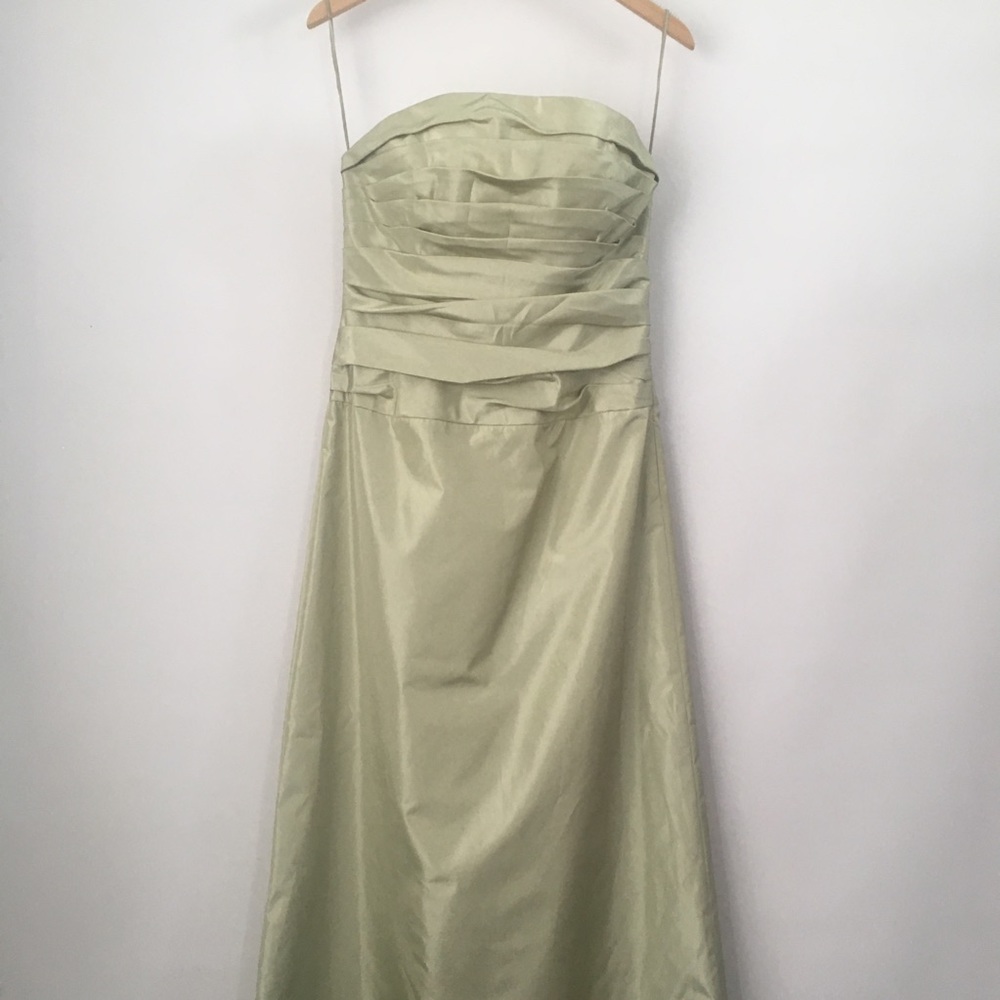 Donated Amsale strapless light green bridesmaids - Picture 4 of 7